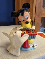 Vintage Hong Kong Walt Disney Productions Hand-Operated Mickey Mouse Xylophone Player Puppet - 21cm