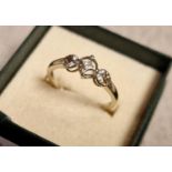 18ct White Gold & Diamond Dress Ring, size O