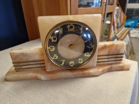 British Made Art Deco Marble Mantel Clock