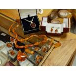 Collection of Amber and Sterling Silver Jewellery