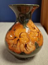 Moorcroft Hibiscus Vase - 13cm tall