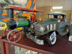 Mamod Steam Model Traction Engine and Tinplate Vintage Car