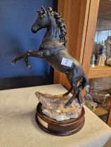 Royal Doulton DA 234 'Cancara the Black Horse' Figurine with Base - height approx 42cm, Equestrian I