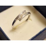 9ct White Gold & Diamond Dress Ring, size P+0.5
