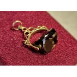 9ct Gold & Smoky Topaz Pendant - 3g