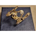 Handmade Designer 9ct Gold and Diamond Dress Ring, size P