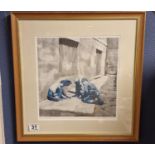 Framed and Hand Signed Salford Artist Harold Riley (1934-2023) Print, 'Marbles' - by Grove Galleries