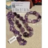50ct African (Zambian) Amethyst Necklace and Bracelet