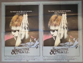 Folded UK quad film poster (40"x30") for Brimstone & Treacle [1981, Sting] (excellent condition)