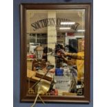 Original Large South Comfort Whisky Bourbon Framed Mirror - Breweriana Interest