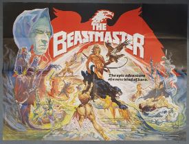Folded UK quad film poster (40"x30") for the Beastmaster [1986] (art by Josh Kirby; excellent condit