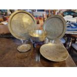 5 Piece Set of Turn-of-the-Century Chinese Brass Bowls and Plates