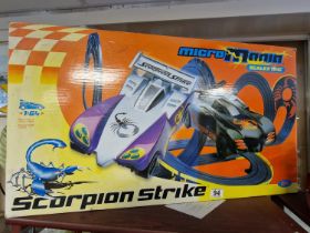 Boxed Scalextric Micro Mania 'Scorpion Strike' Slot Car Set