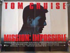 Folded UK quad film poster (40"x30") for Mission Impossible [1996] (heavy foldwear, add. Folds to bo