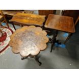Collection of Edwardian and Earlier Antique Occasional Tables inc Inlaid Wood Examples