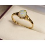 18ct Gold & Opal Dress Ring, size O