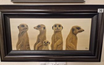 Original Acryllic on Canvas by Wildlife Artist Jonathan Truss (1960-), titled 'Smilers' depicting a