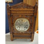 Early Well Carved German Black Forest Winterhalder & Hofmeier W&H Mantel Clock - 45.5cm high