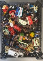 Box of Various Die Cast Toy Cars & Trucks