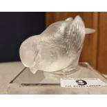 Antique Rene Lalique Signed 'R Lalique France' Art Glass Sparrow Figure - 13.5cm long