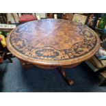 Large Mid-Century Marquetry Table