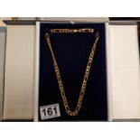 Italian 9ct Gold Figaro Necklace - 10.4g