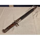 Early German Bayonet Dagger, Alex Coppel Solingen and marked '22 BRMG 24' to the handle and the scab