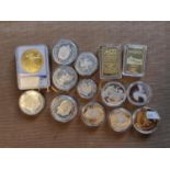 Collection of Various Commemorative Coins and Ingots