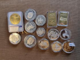 Collection of Various Commemorative Coins and Ingots