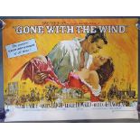 Folded UK quad film poster (40"x30") for Gone With the Wind [1939; rerel. 1970s] (excellent)