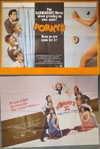 A pair of folded UK quad film posters (40"x30") for Porky's [1981]and Porky's II [1983] (Porky's has