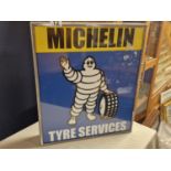 Light-Up Illuminated Michelin Tyres Advertising Sign - Automobilia interest, in working order and 43