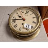 Smith 8-Day Brass Cased Nautical Clock - 22cm diameter