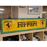 Very Large Light-Up Illuminated Ferrari Sportscar Advertising Sign - Automobilia Interest, in workin