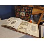 Pair of Egyptian Leather-Backed Vintage Scrapbooks w/ Various Clippings and Photographs of Early 20t