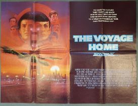 Folded UK quad film poster (40"x30") for Star Trek IV - the Voyage Home [1986] (art by Bob Peak; exc