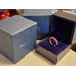 Mappin & Webb 18ct Gold & Hot Pink Sapphire Ring - 0.77ct, size L+0.5, 3.3g