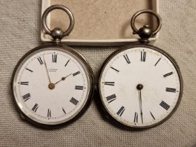 Pair of Fine Silver Cased Swiss Pocketwatches inc L Liomin of Geneva, combined weight 89.1g