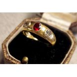 18ct Ruby and Diamond Dress Ring - size P+0.5, 6.5g