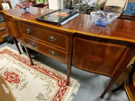 Large Edwardian Inlaid Wood Sideboard - 183x92x63cm