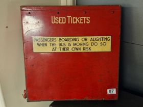 Original 1950s Used Tickets Advertising Sign Trough - 45x45cm