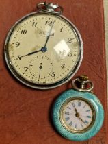 Pair of Vintage Pocketwatches inc a Pink Swiss Continental 800 Silver Ladies Pocketwatch (23.15g)