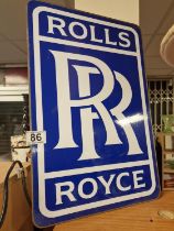 Retro Automobilia Rolls Royce RR Enamel Metallic Sign - 46x31cm