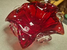 Retro 1970's Italian Murano Art Glass Bowl