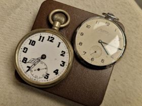 Vintage RAF Royal Air Force Observers Pocketwatch + an Ingersoll Plated Pocketwatch