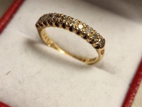 9ct Gold and Diamond Half Eternity Ring, 2.3g and size K