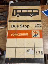 Retro Yorkshire Buses Fare Stage Advertising Marker Sign - Route 278, 56x30cm