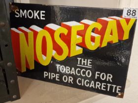 Vintage Metallic Enamel Nosegay Tobacco Advertising Sign - Tobacciana Interest, 35.5x24cm