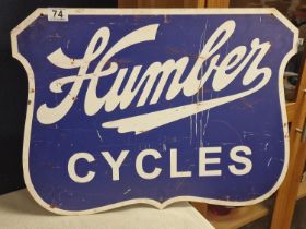 Vintage Humber Cycles Retail Shop Advertising Sign - 58x46cm