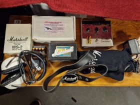 Assortment of Guitar Pedals inc Vox Overdrive, Marshall, Session Master microphone, and a Marshall M